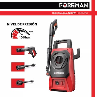 Foto 3 | Hidrolavadora Eléctrica Foreman Alta Presión 1200w 1300 PSI