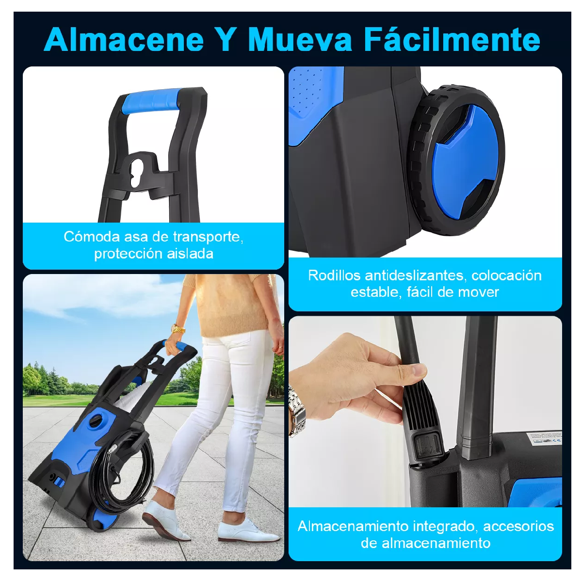 Foto 3 pulgar | Hidrolavadora Eléctrica Belug 1800w Alta Presión 2300 Psi Máxima Azul