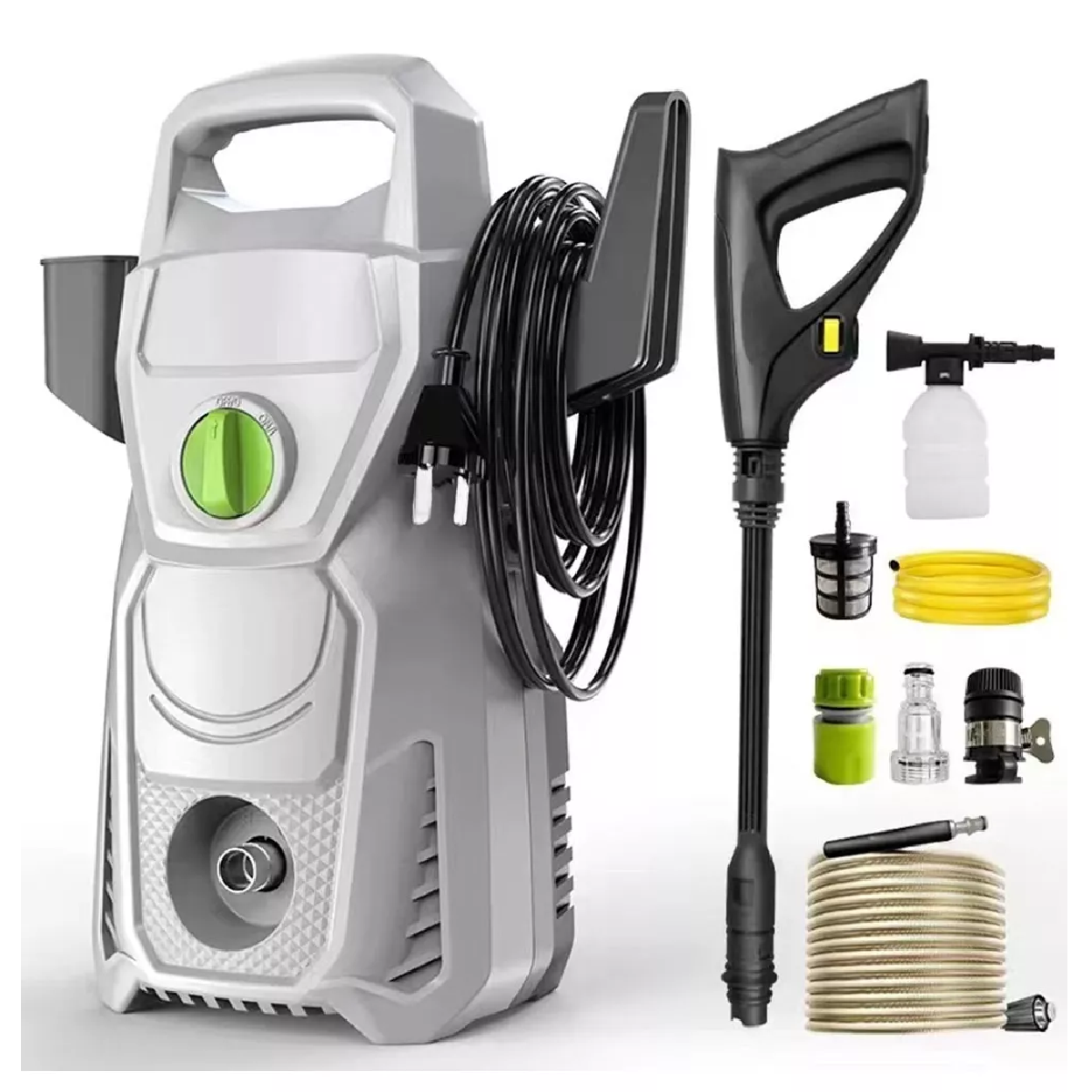 Hidrolavadora Eléctrica 1400w 1600psi 110v Alta Presión Gris