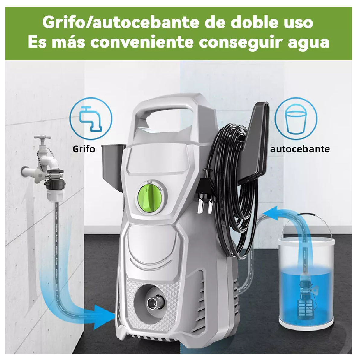 Foto 3 | Hidrolavadora Eléctrica 1400w 1600psi 110v Alta Presión Gris