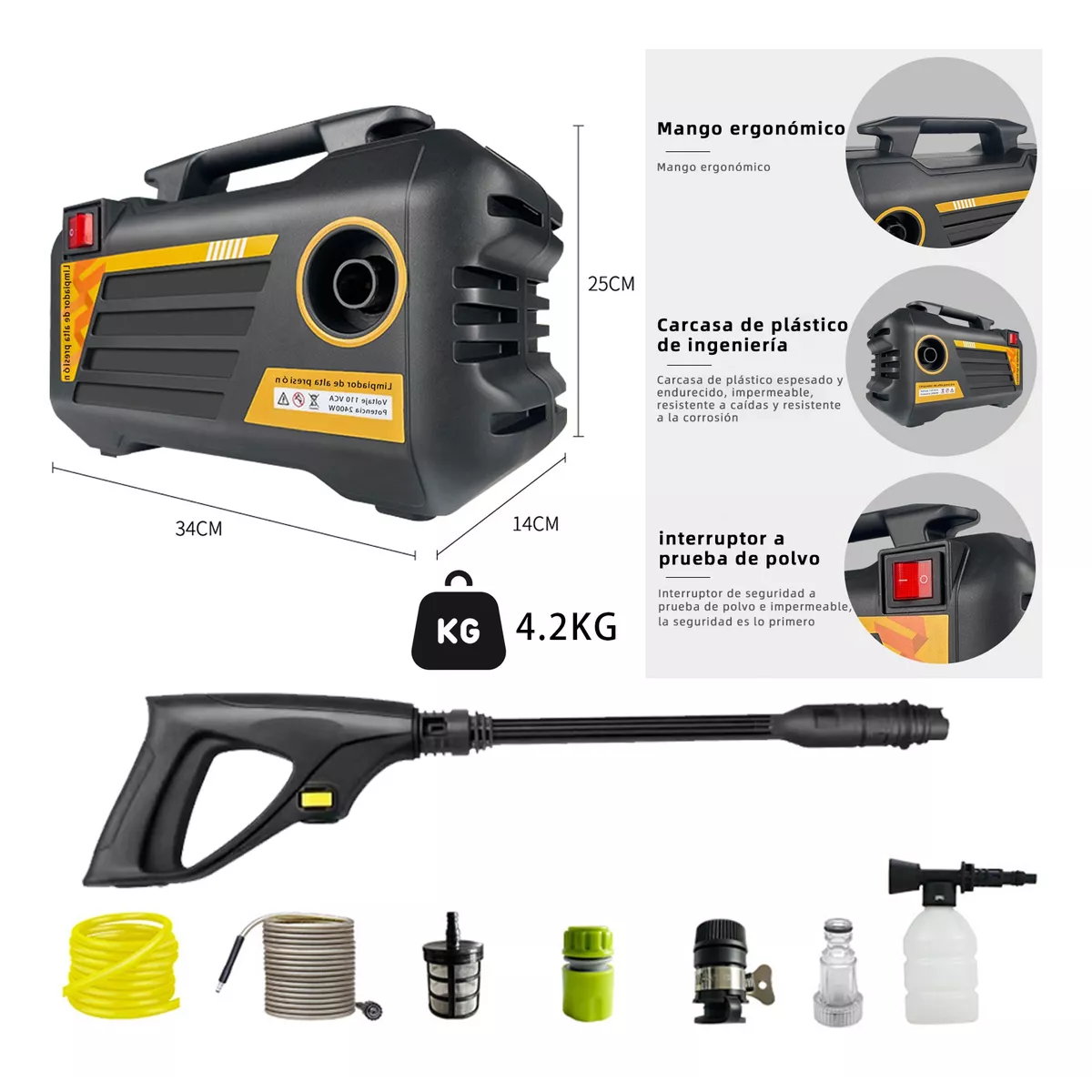 Foto 4 pulgar | Hidrolavadora Eléctrica Belug Compacta 1400w 1500psi