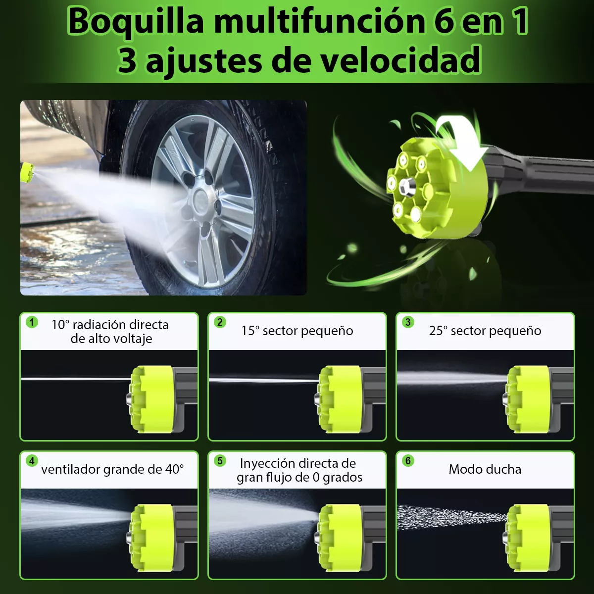 Foto 4 pulgar | Hidrolavadora Pistola Electrica Autos Portatil 2 Batería Eo Safe Imports Multicolor
