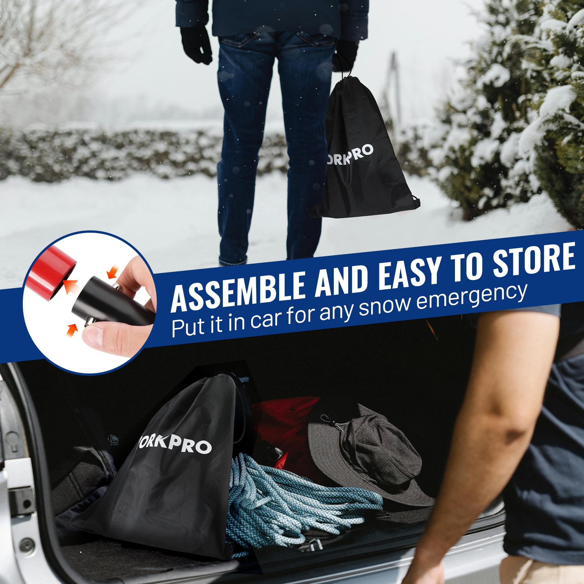 Foto 6 pulgar | Pala De Nieve Workpro 47 Ajustable De Aluminio Con Bolsa De Almacenamiento - Venta Internacional.