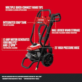 Foto 2 | Lavadora A Presión Craftsman Cmepw1900 1900 Psi 1.2 Gpm Con Cable - Venta Internacional.