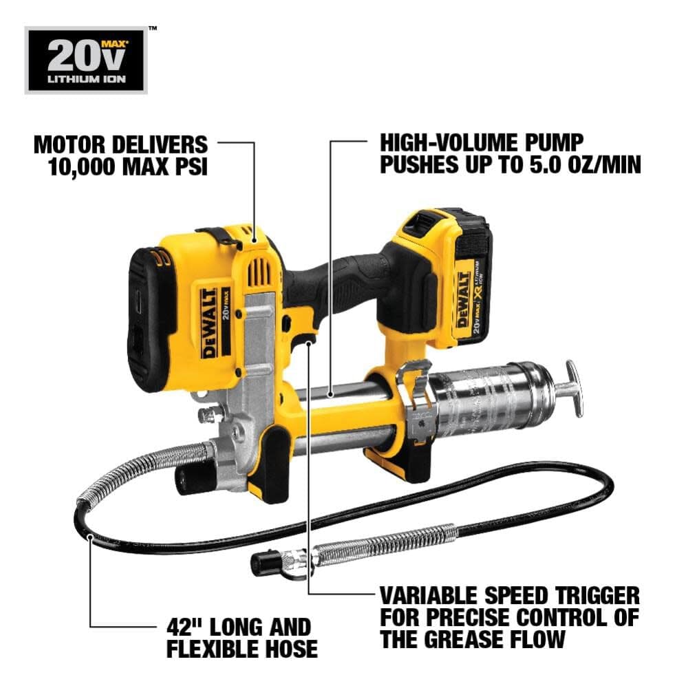 Foto 3 pulgar | Pistola Engrasadora Dewalt 20v Max Inalámbrica 10,000 Psi Con Batería - Venta Internacional.
