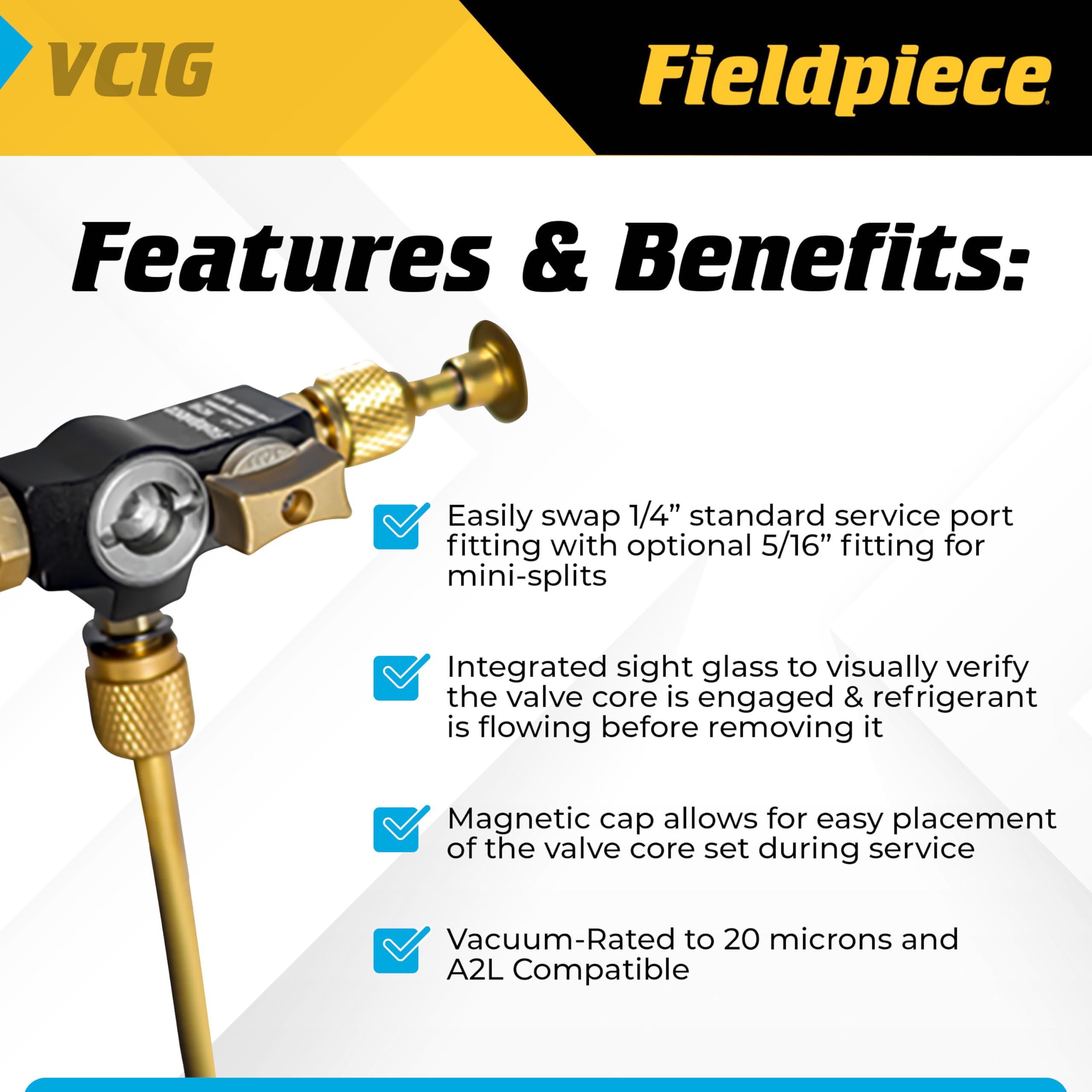 Foto 2 | Herramienta De Desmontaje De Núcleos De Válvulas Fieldpiece Vc1g De Hvac Tools - Venta Internacional.