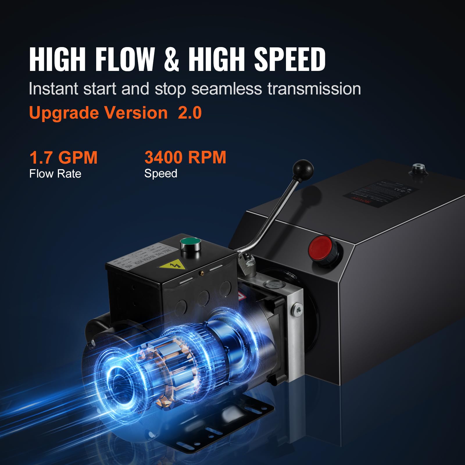 Foto 5 pulgar | Unidad De Potencia Hidráulica Vevor, Bomba De 15 Cuartos De Galón, 220 V, 3200 Psi - Venta Internacional.