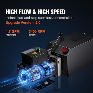Foto 4 | Unidad De Potencia Hidráulica Vevor, Bomba De 15 Cuartos De Galón, 220 V, 3200 Psi - Venta Internacional.
