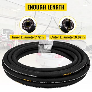 Foto 3 | Manguera Hidráulica Vevor Flexible, 1/2 X 100 Pies, 4000 Psi, Goma - Venta Internacional.