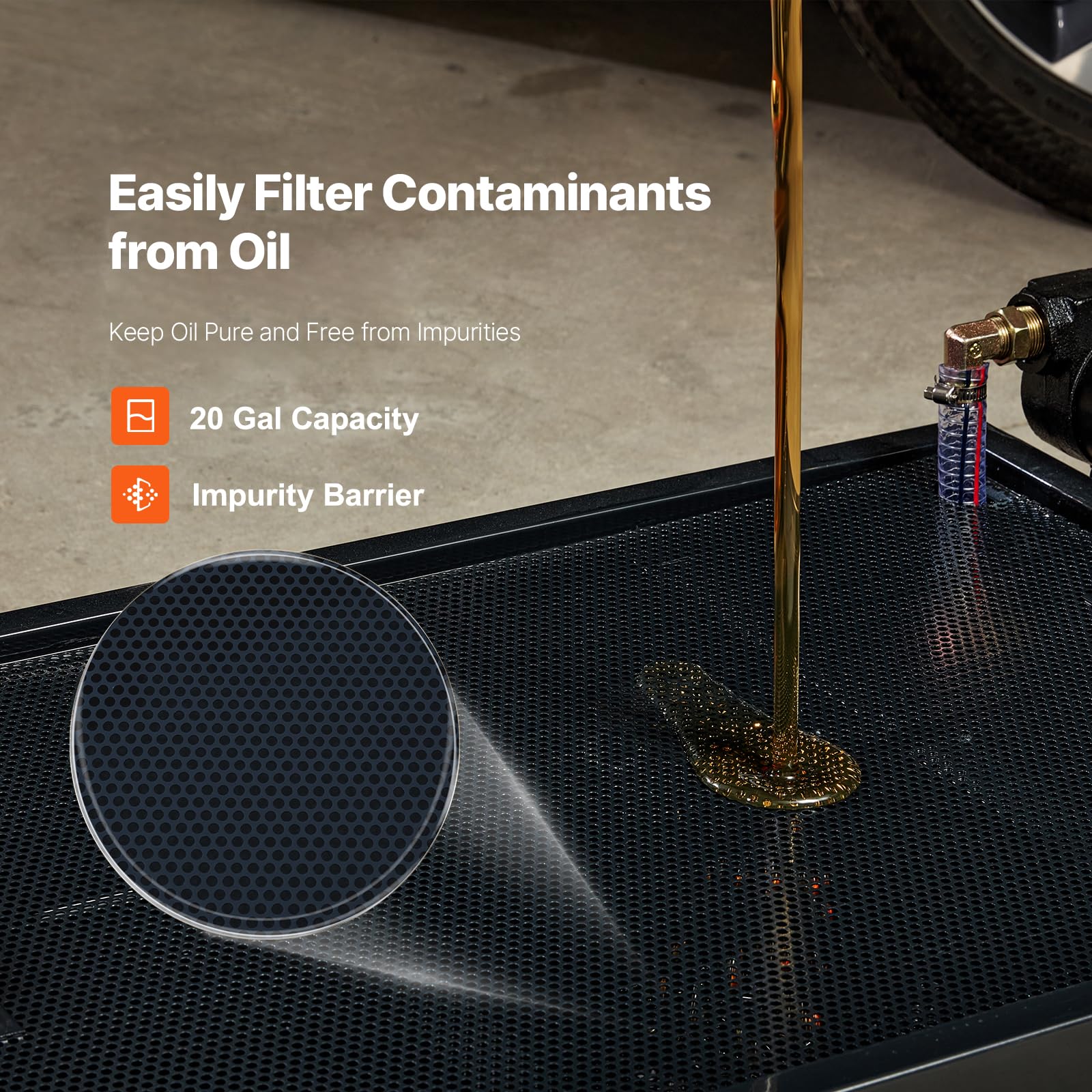 Foto 5 | Depurador De Aceite Vevor Low Profile 20l Con Bomba Eléctrica Y Rueda - Venta Internacional.