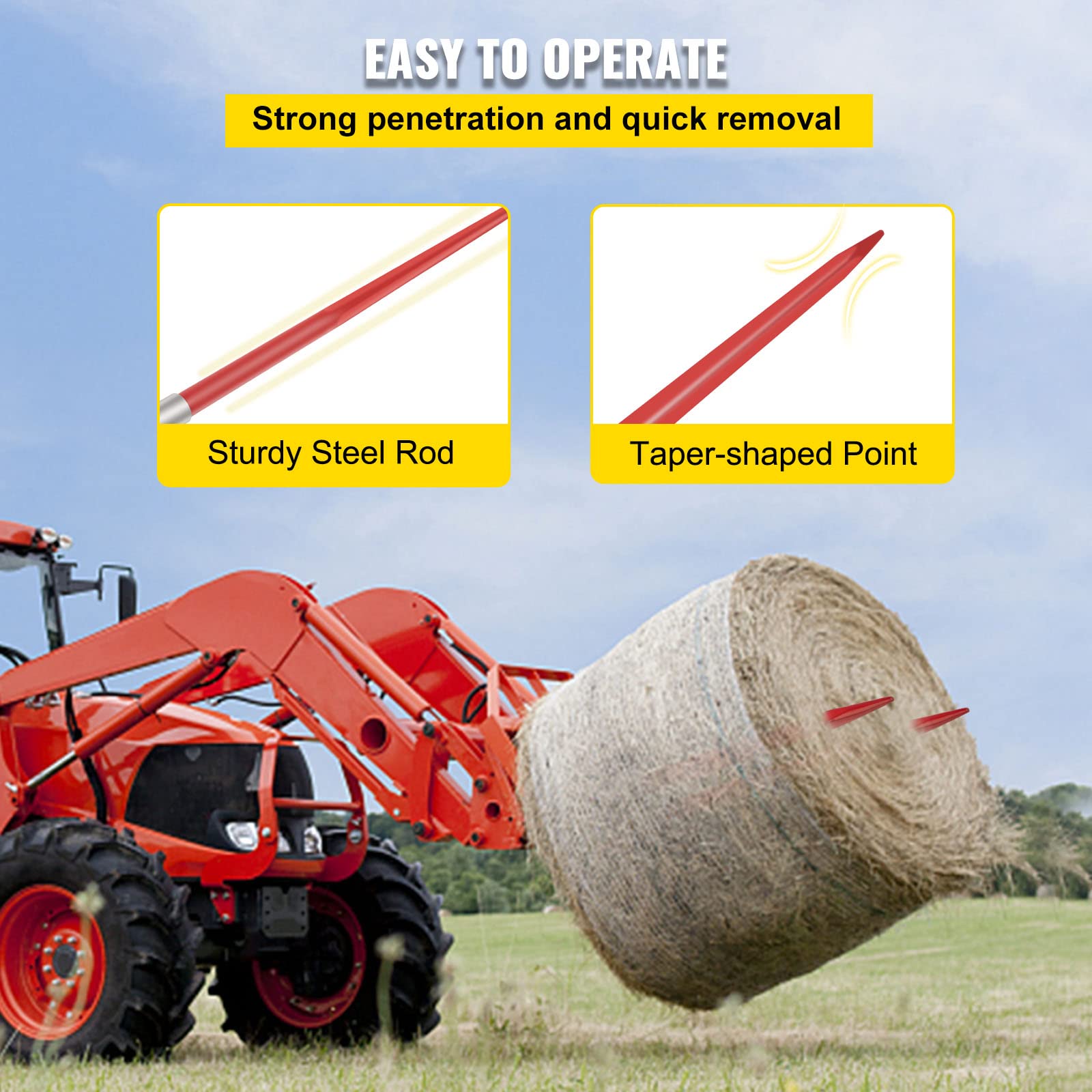 Foto 7 pulgar | Lanza Hay Spear Mophorn 49 Bale, 20,41 Kg De Capacidad, Revestida De Rojo - Venta Internacional.