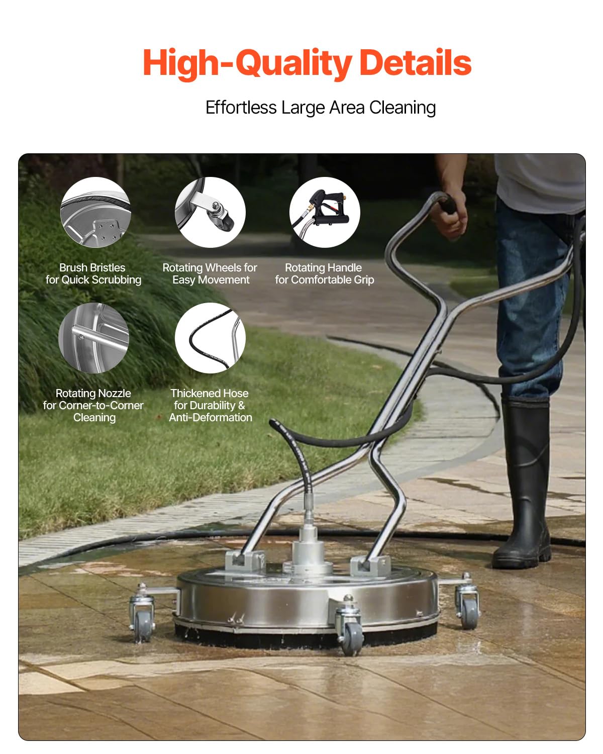Foto 5 | Limpiador De Superficies Para Lavadora A Presión Vevor 20, 4500 Psi Como Máximo - Venta Internacional.