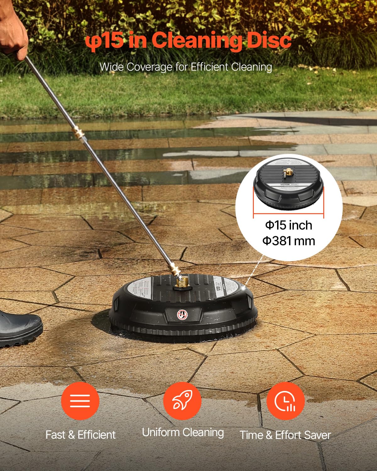 Foto 2 | Limpiador De Superficies Para Lavadora A Presión Vevor 15 4000 Psi - Venta Internacional.