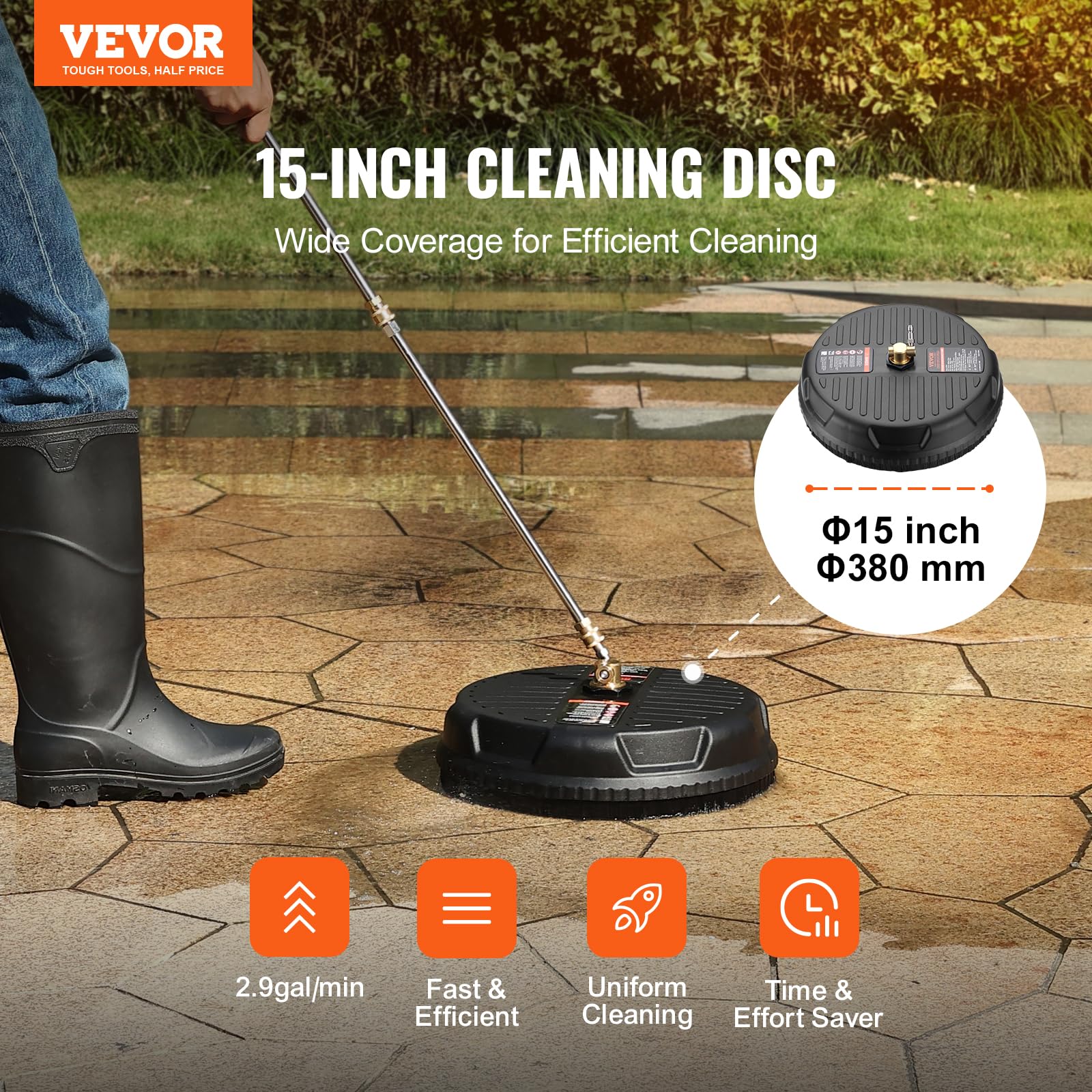 Foto 3 pulgar | Limpiador De Superficies Para Lavadora A Presión Vevor Universal 15 4000 Psi - Venta Internacional.