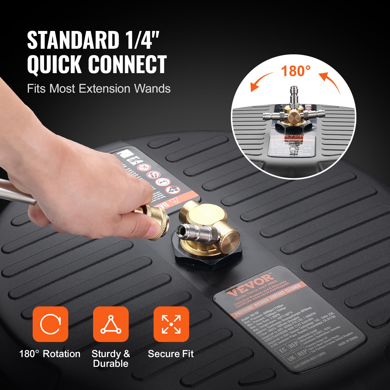 Foto 5 pulgar | Limpiador De Superficies Para Lavadora A Presión Vevor Universal 15 4000 Psi - Venta Internacional.