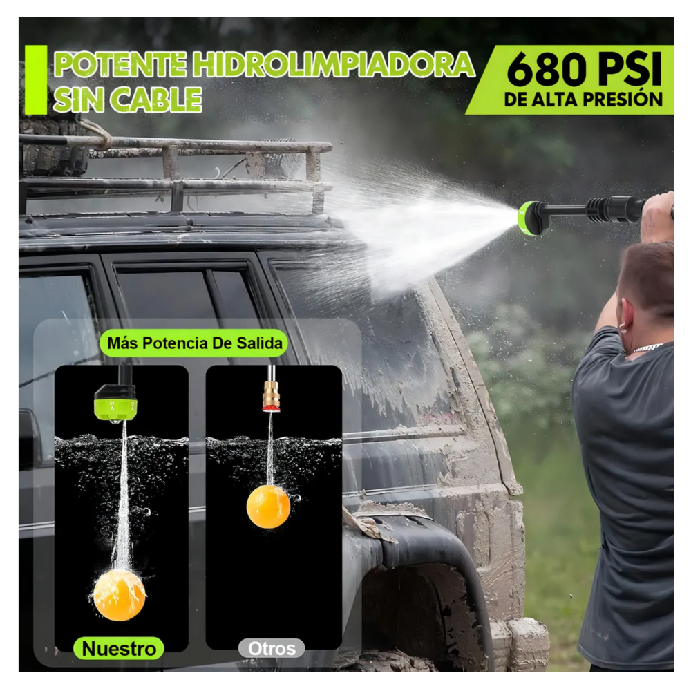 Foto 4 | Hidrolavadora Eléctrica Inalámbrica Portátil Belug, Color Negro