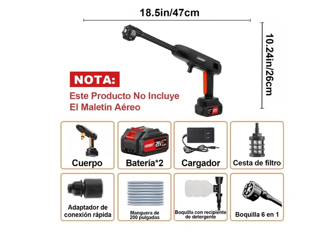 Foto 3 pulgar | Xtellar Hidrolavadora Inalámbrica Eléctrica Portátil 6 En 1, Potente Y Multifuncional