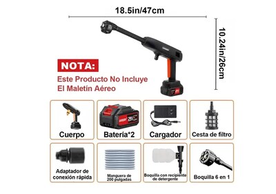Foto 2 | Xtellar Hidrolavadora Inalámbrica Eléctrica Portátil 6 En 1, Potente Y Multifuncional