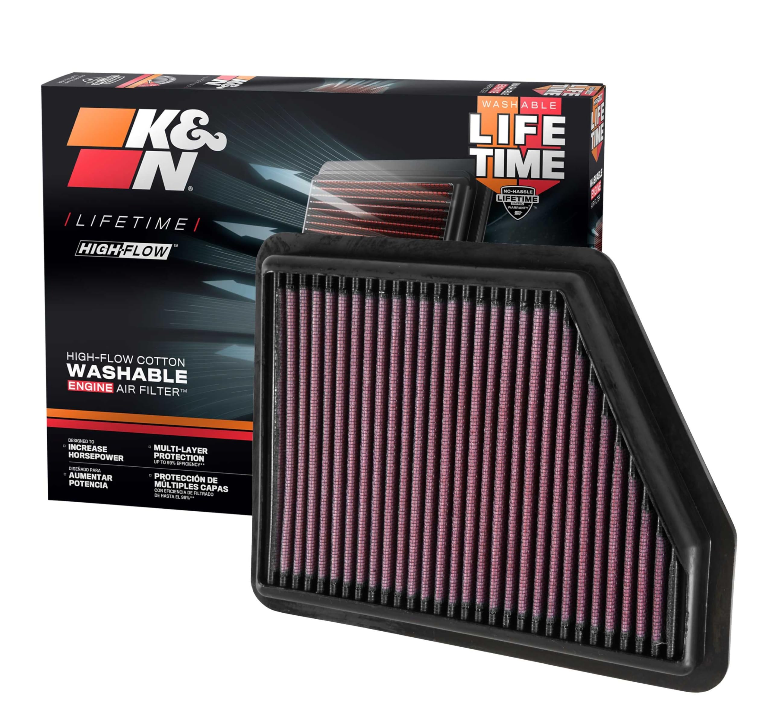 Foto 1 | Filtro De Aire De Motor K&n Reutilizable Y Lavable Para Honda Civic 2.0l - Venta Internacional.