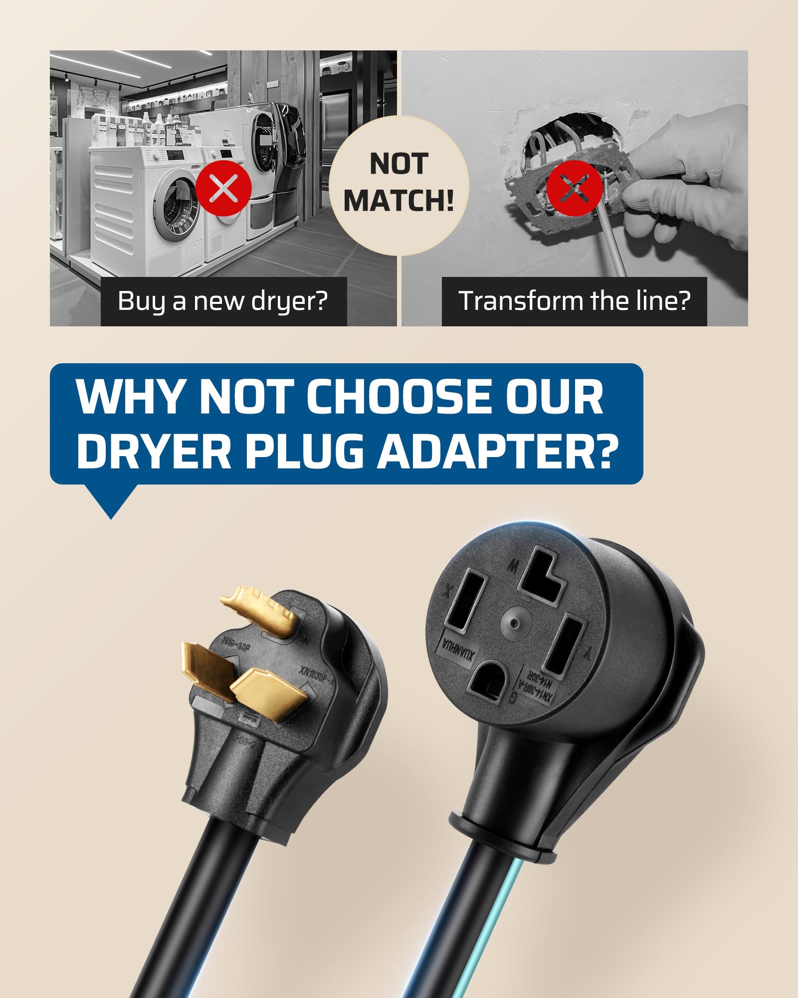 Foto 3 pulgar | Adaptador De Enchufe Para Secadora Dewenwils De 4 A 3 Clavijas, 30 A/250 V - Venta Internacional.