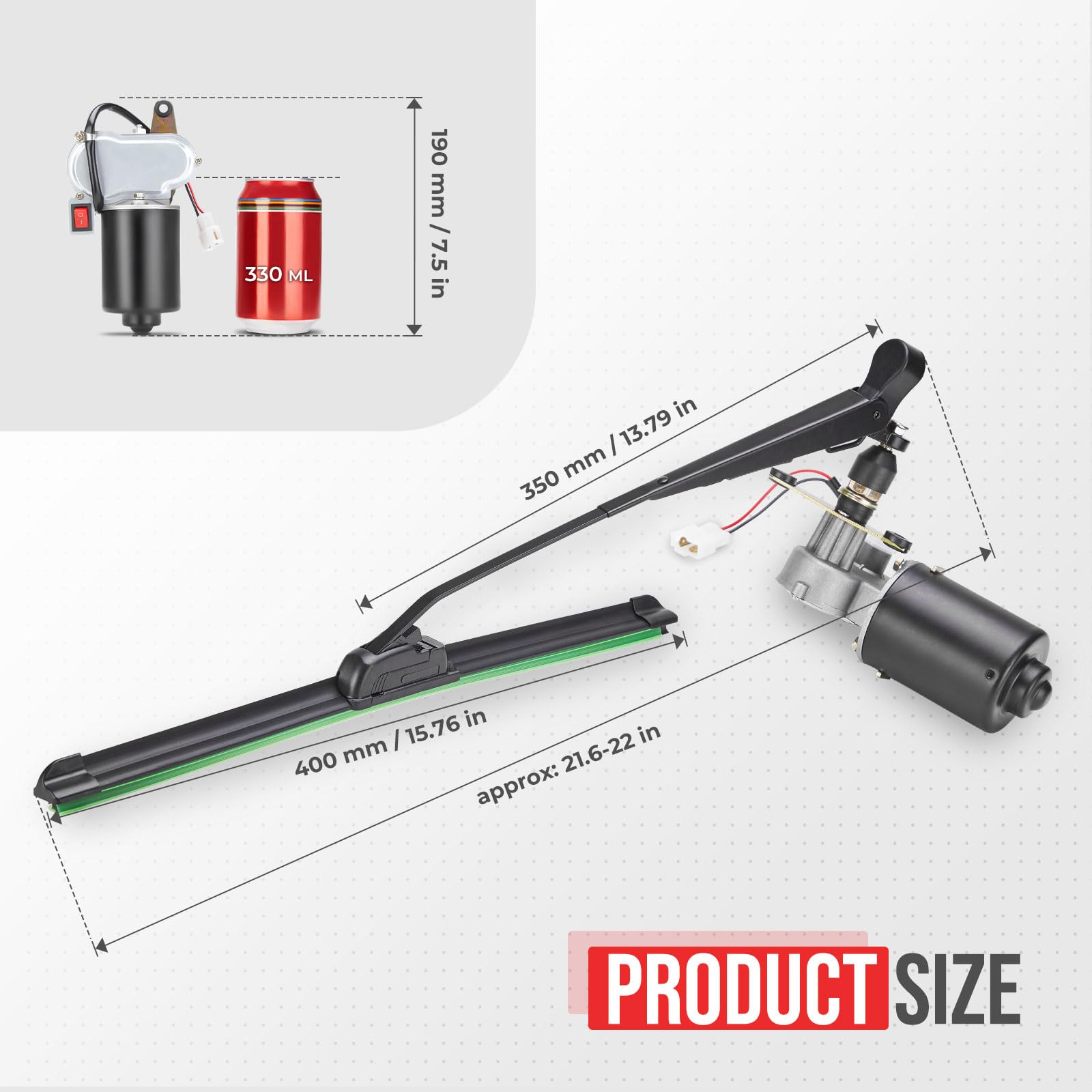 Foto 3 pulgar | Kit De Motor De Limpiaparabrisas Eléctrico Utv Kemimoto 12v - Venta Internacional.