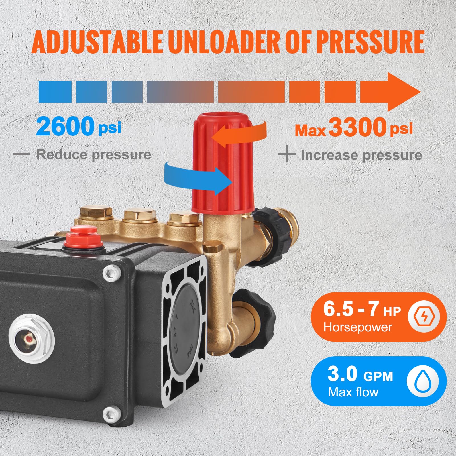 Foto 5 | Bomba De Lavado A Presión Vevor Horizontal Triplex 3300 Psi 3.0 Gpm - Venta Internacional.
