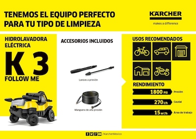 Foto 3 | Hidrolavadora K3 Follow Me Karcher