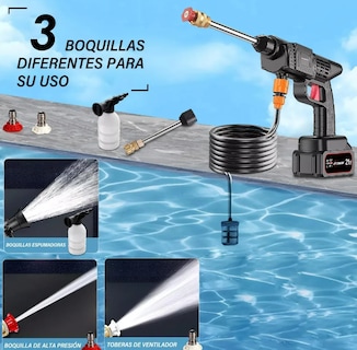 Foto 2 | Xtellar Hidrolavadora Eléctrica Inalámbrica Portátil Potente Y Compacta Limpieza Con 550w Y 680psi Negra