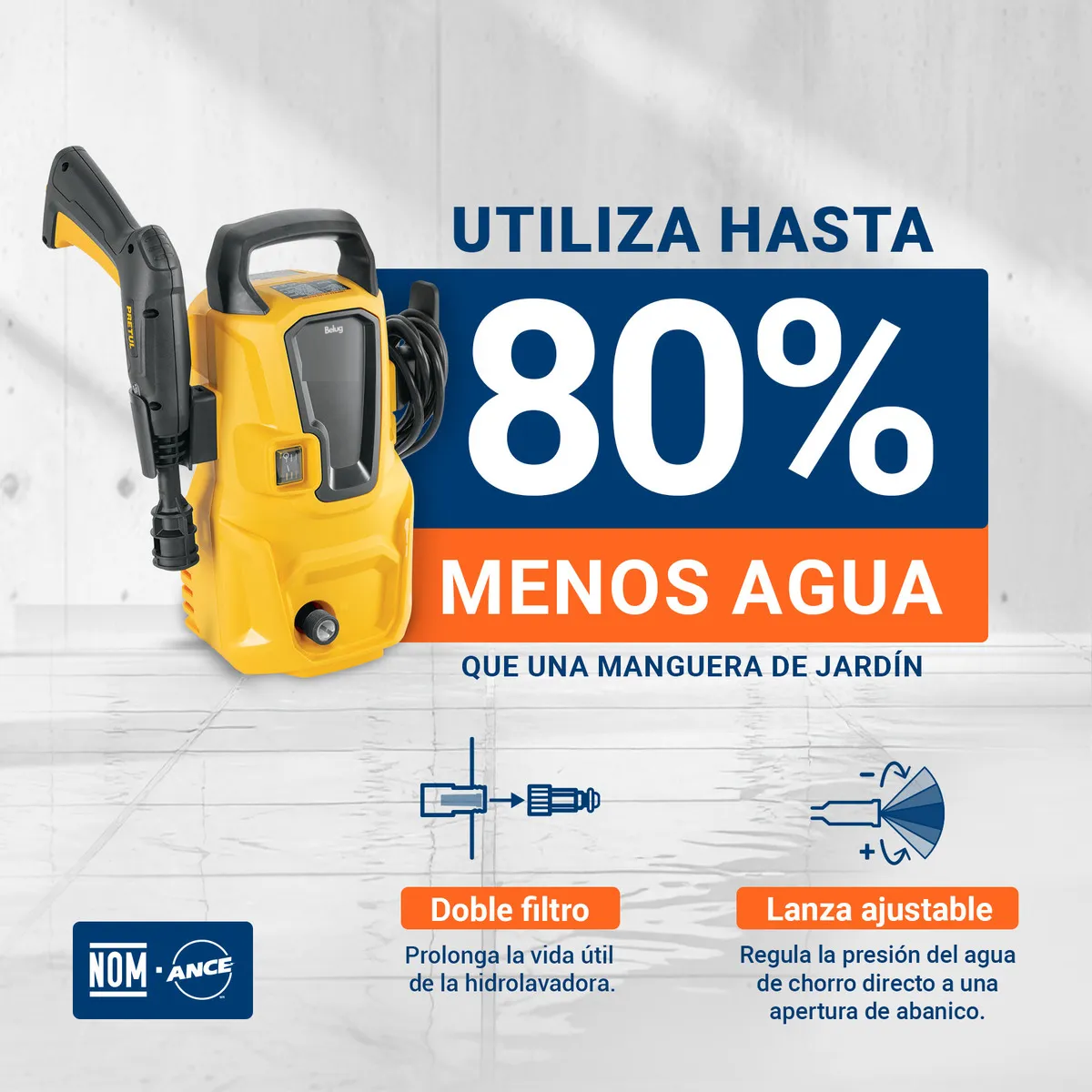 Foto 4 pulgar | Hidrolavadora Eléctrica   Belug 1350 Psi  60 Hz Amarillo