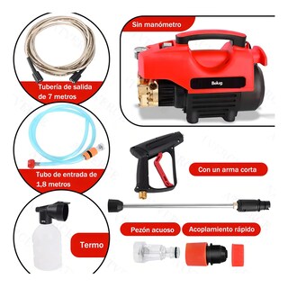 Foto 2 | Hidrolavadora Belug Eléctrica 4800w Presión Máxima Color Rojo