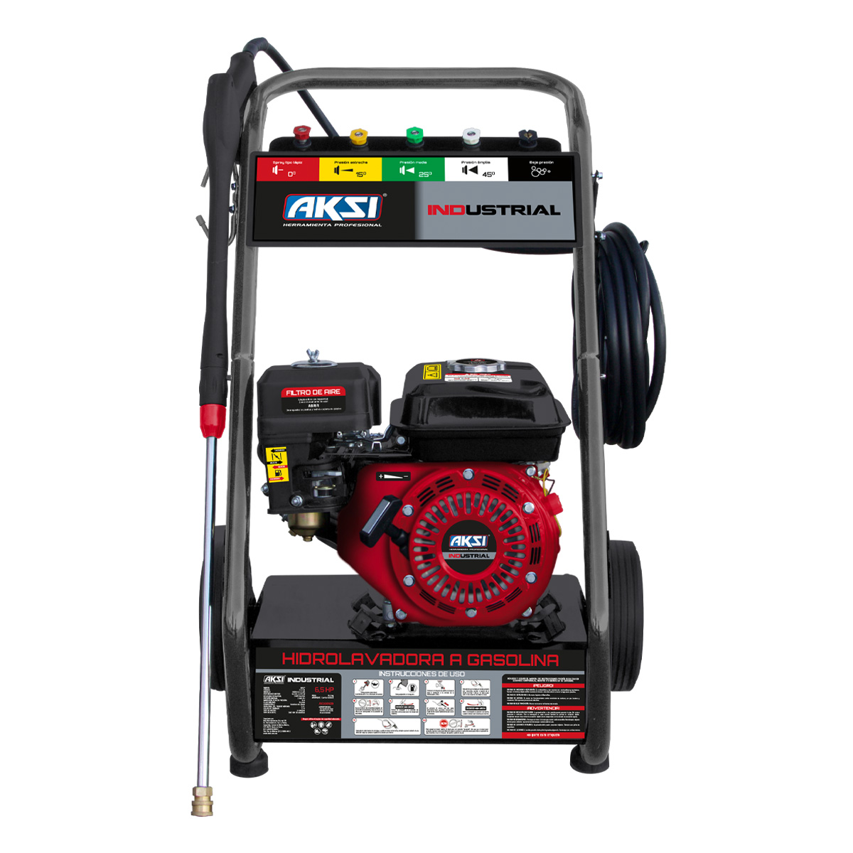 Foto 4 pulgar | Hidrolavadora A Gasolina Aksi 6.5 Hp Industrial