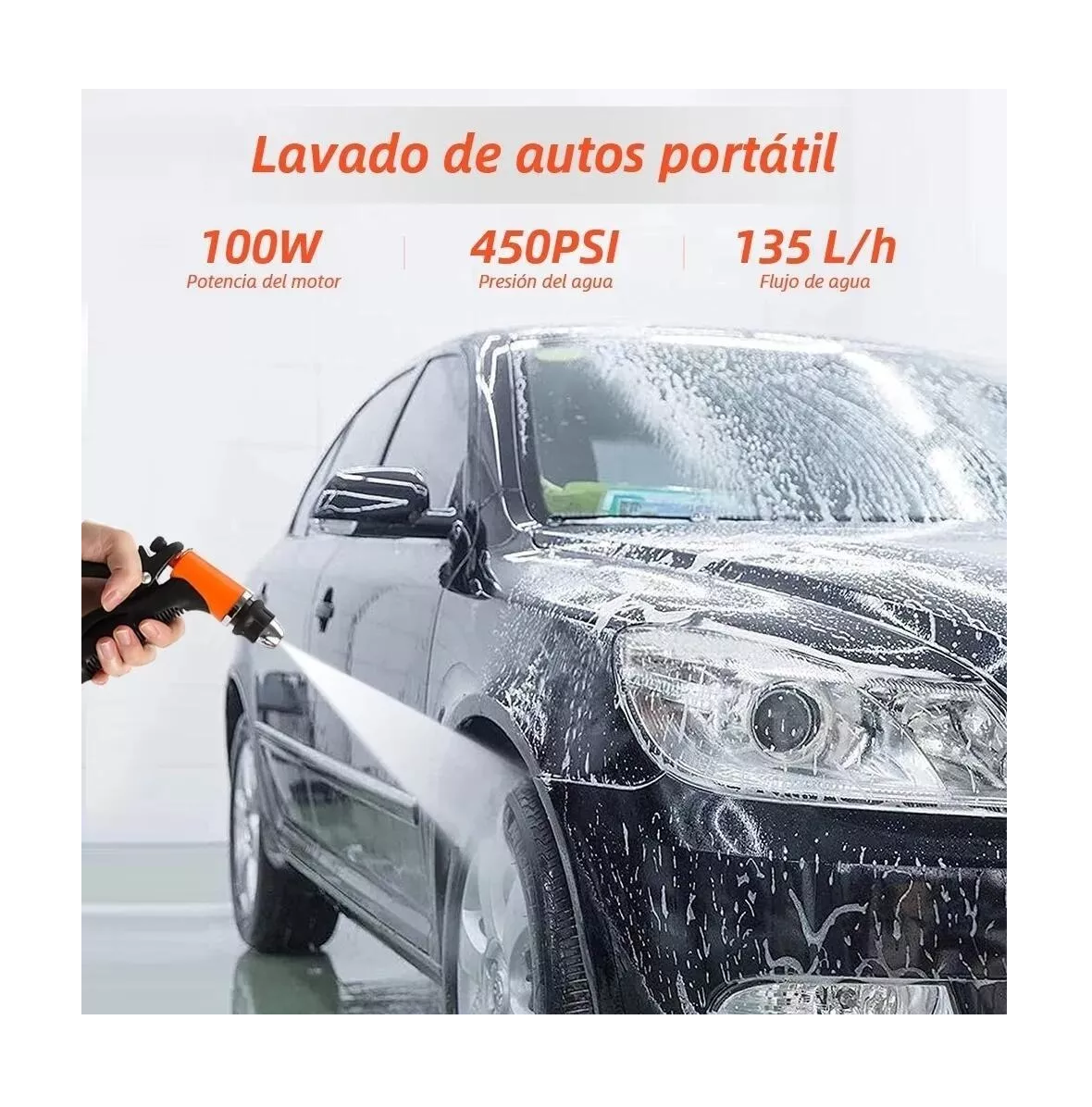 Foto 4 | Bomba de Lavado A Presión Eléctrica Portátil Belug 100w color Naranja