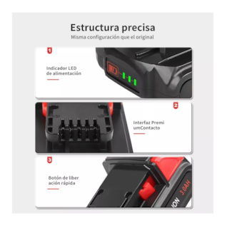 Foto 5 | Batería para Pistola Hidrolavadora Inalámbrica 7500 Mah Negro