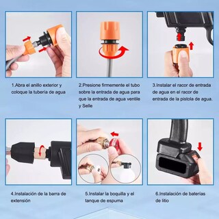 Foto 2 | Hidrolavadora Inalámbrica Eléctrica Pistola De Presión Eo Safe Imports Esi-13310 Negro