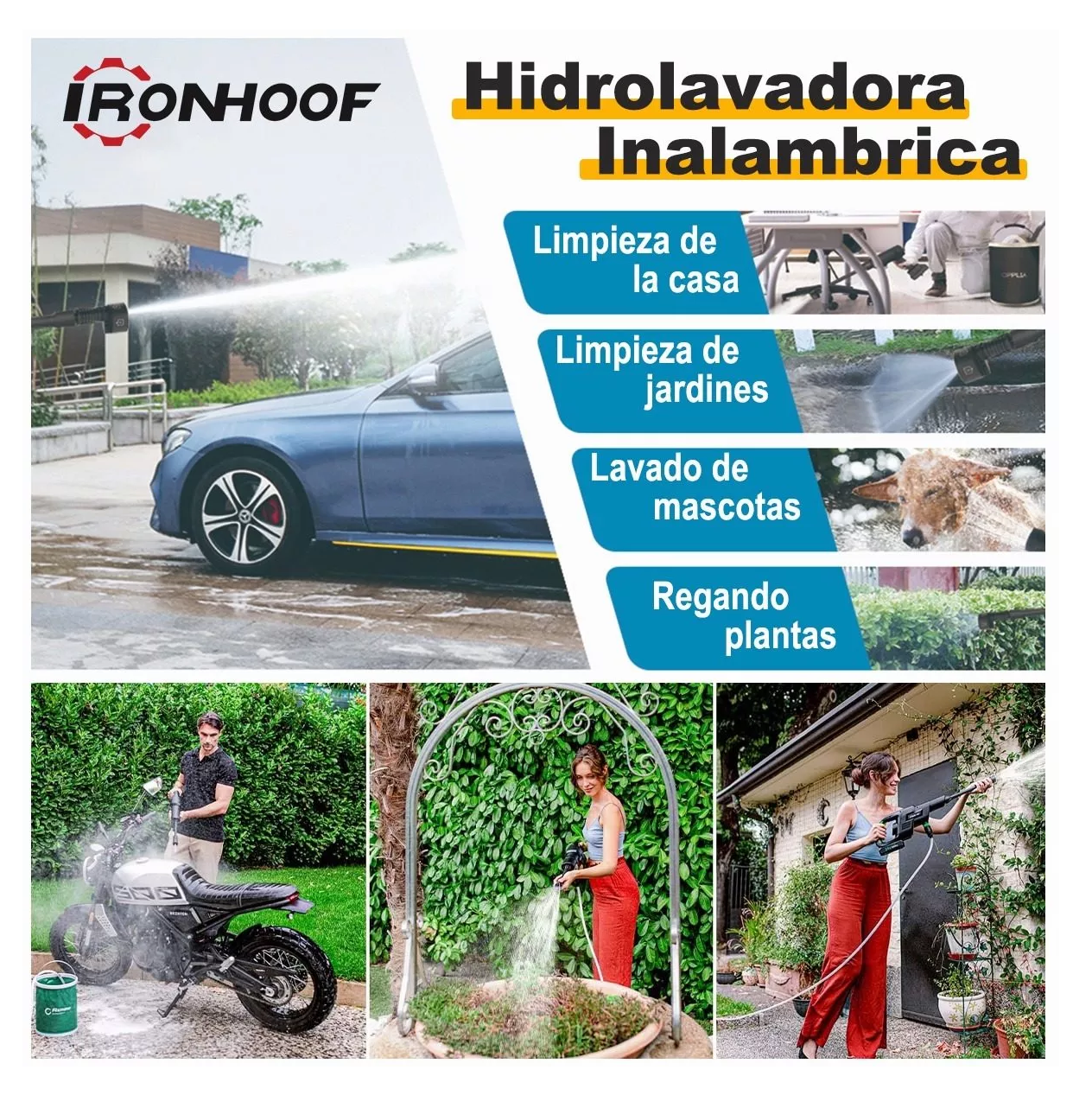 Foto 5 | Hidrolavadora Eléctrica Portátil e Inalámbrica de 550W con 680 PSI