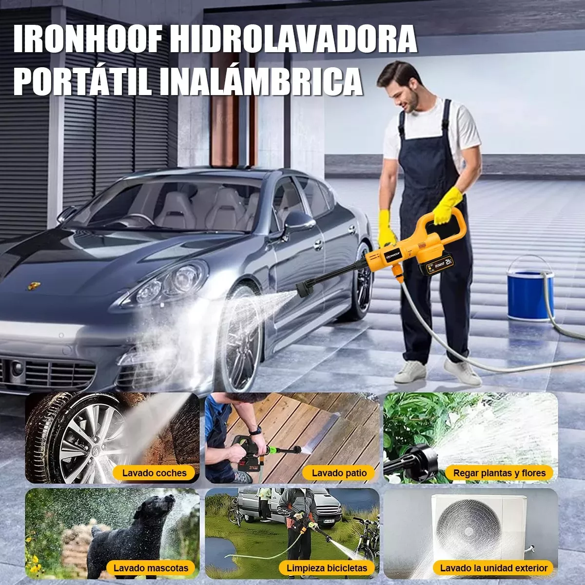 Foto 2 | Pistola Hidrolavadora Portatil Eléctrica Inalámbrico 6 En 1 Eo Safe Imports Esi-17916 Amarillo