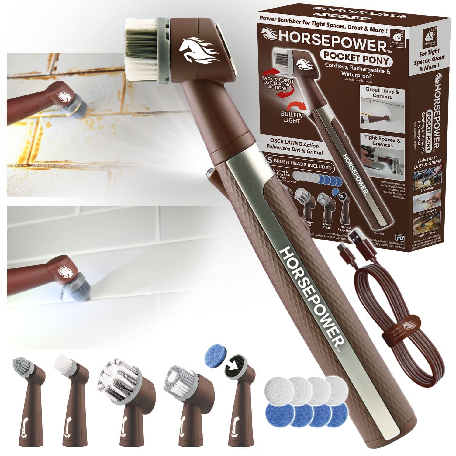 Foto 1 | Power Scrubber Horsepower Pocket Pony, Impermeable Y Recargable - Venta Internacional.