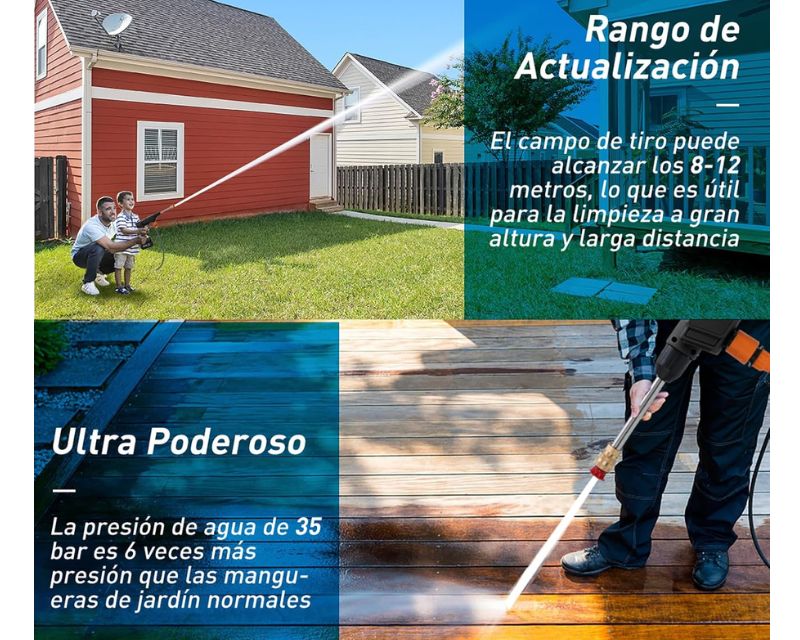 Foto 6 | Hidrolavadora Navy Pier Pistola De Limpieza Profesional 48v Inalámbrica Hlnp48v01
