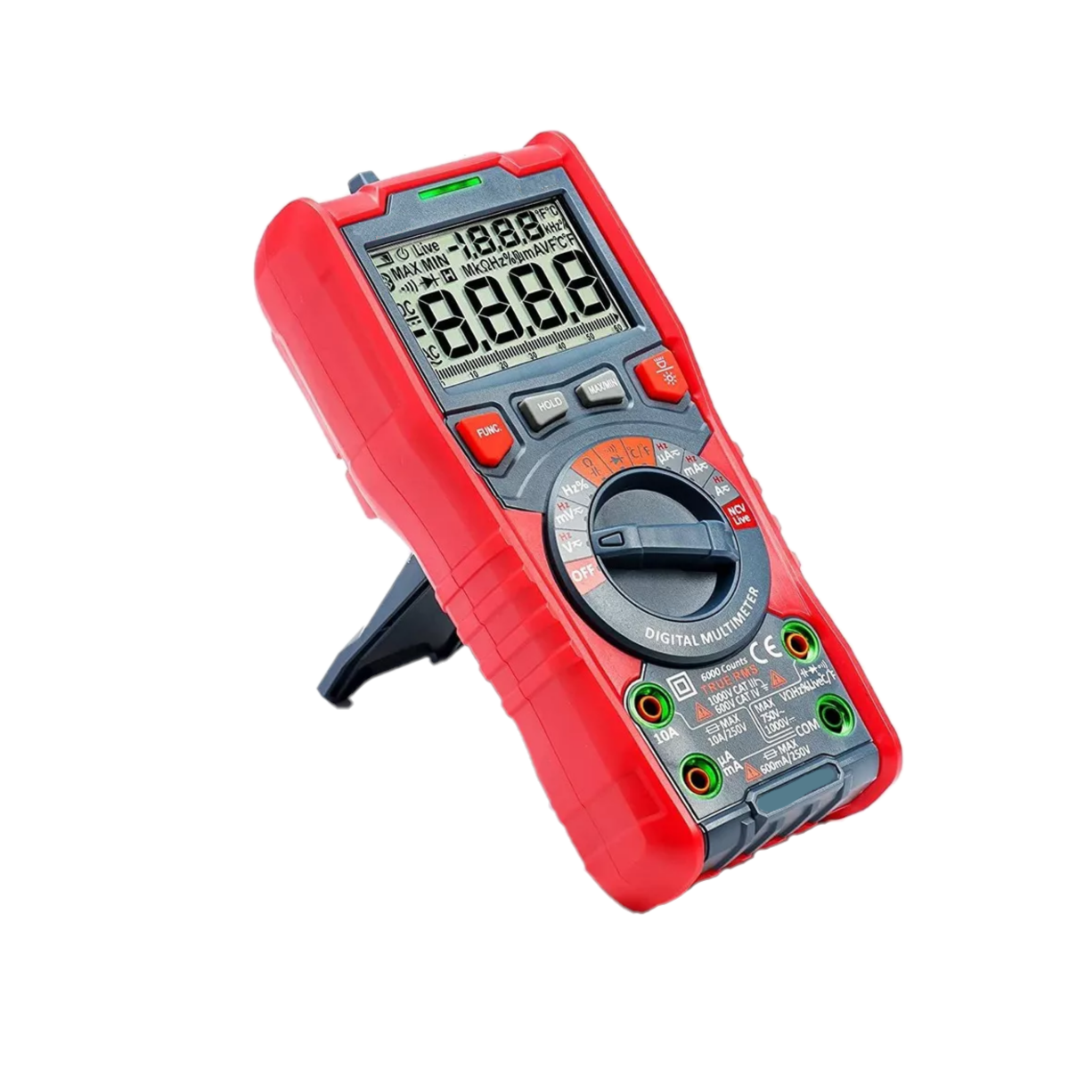 Foto 2 pulgar | Multímetro Digital Profesional, 6000c Eo Safe Imports Esi-16589 Rojo