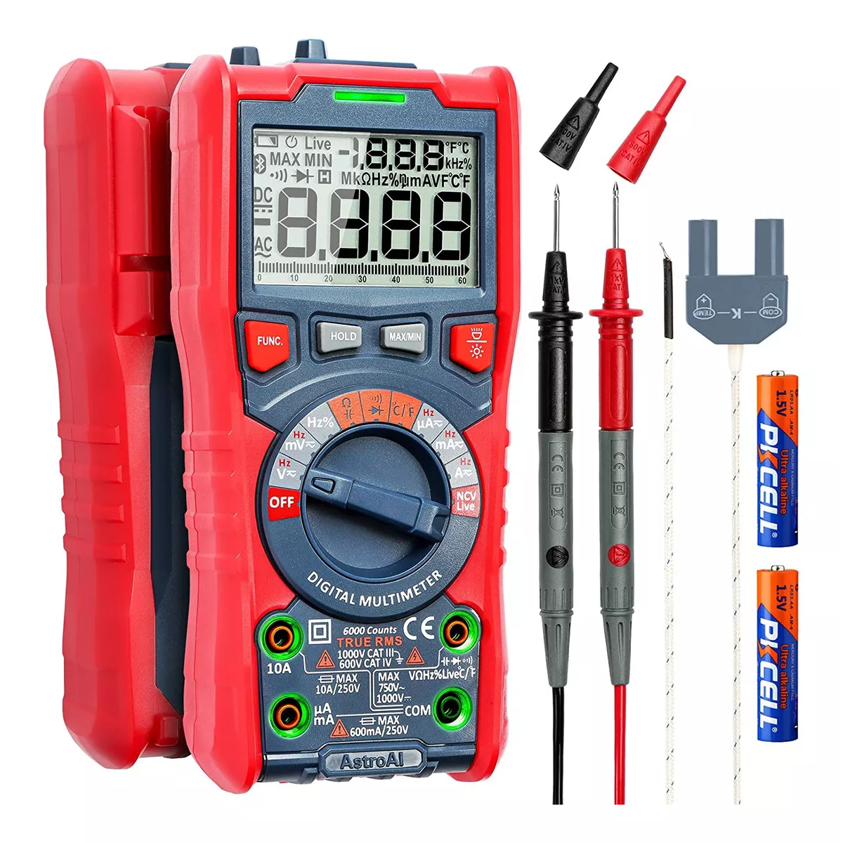 Foto 4 pulgar | Multímetro Digital Profesional, 6000c Eo Safe Imports Esi-16589 Rojo