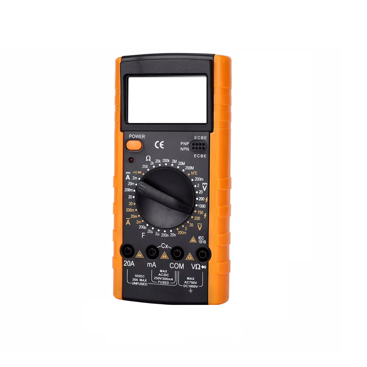 Multimetro Profesional Digital Lcd Portátil Ac/dc Dt-9205a Eo Safe Imports Esi-4125 color Naranja