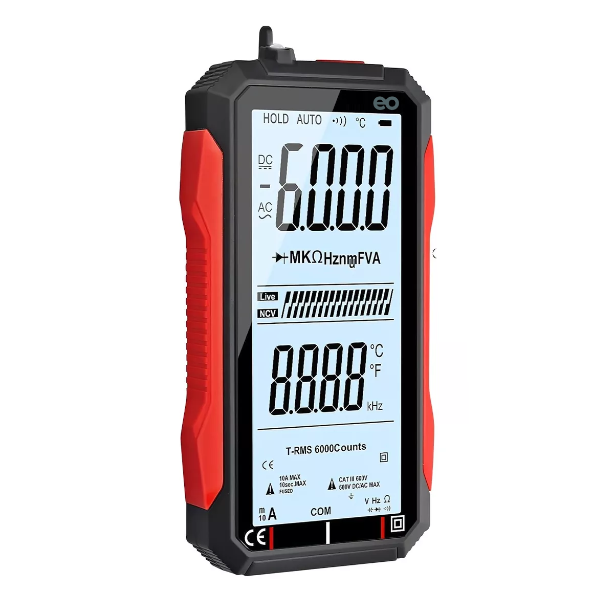 Foto 1 | Multímetro De 6000 Cuentas Lcd Digital Ac/dcvoltimetro Eo Safe Imports Esi-11353-1 Negro