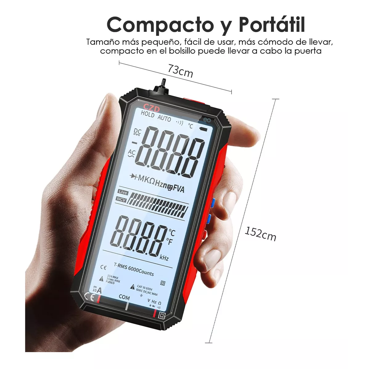 Foto 4 | Multímetro De 6000 Cuentas Lcd Digital Ac/dcvoltimetro Eo Safe Imports Esi-11353-1 Negro