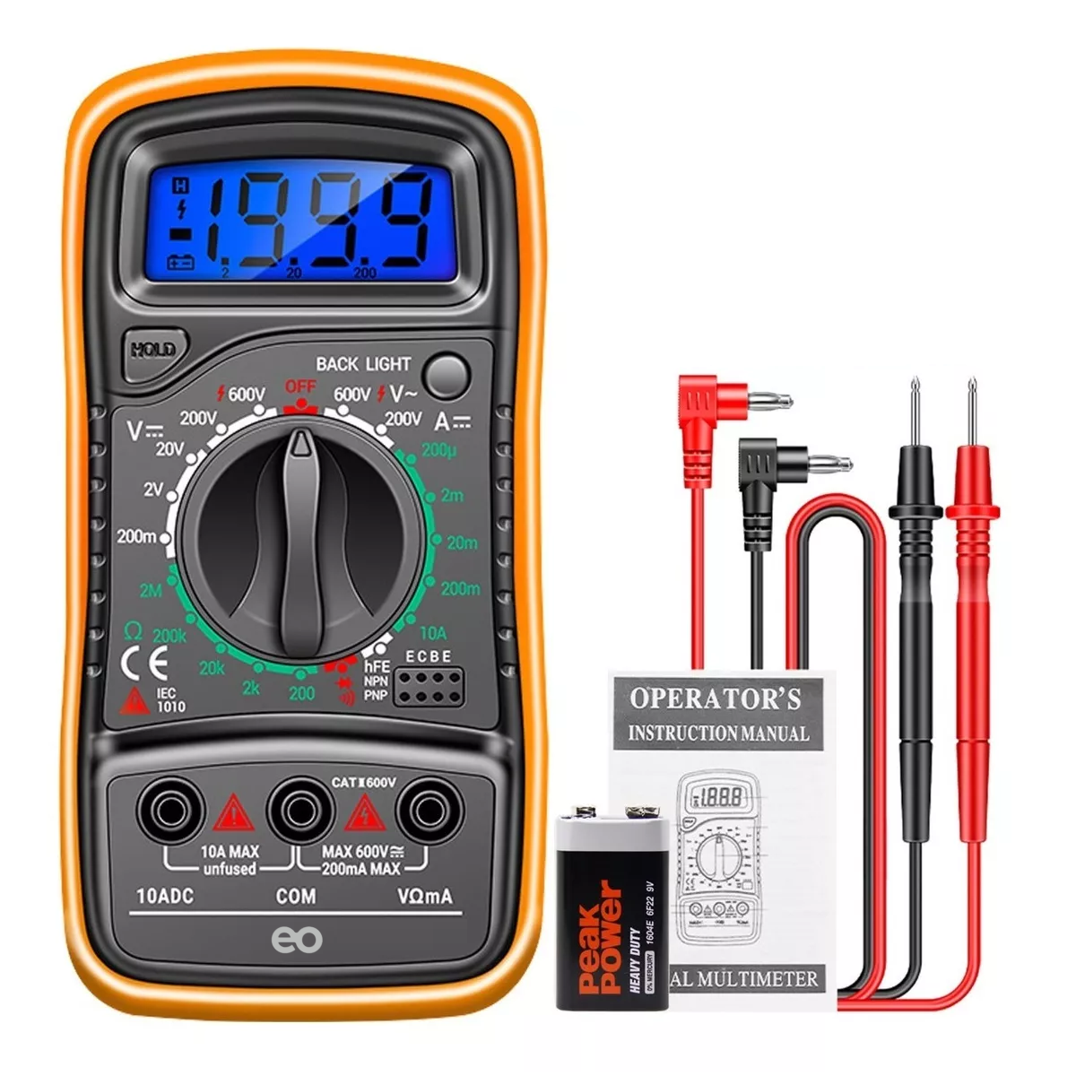 Foto 3 pulgar | Multímetro Digital Lcd Portátil Ac/dc Eo Safe Imports Esi-5906-1 Naranja