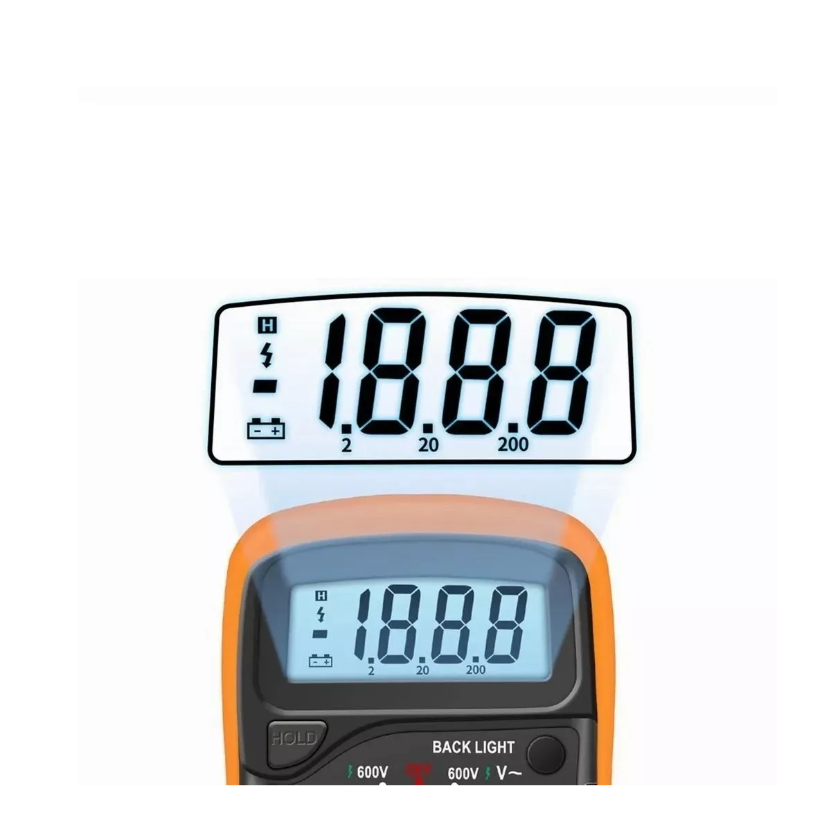 Foto 4 pulgar | Multímetro Digital Lcd Portátil Ac/dc Eo Safe Imports Esi-5906-1 Naranja