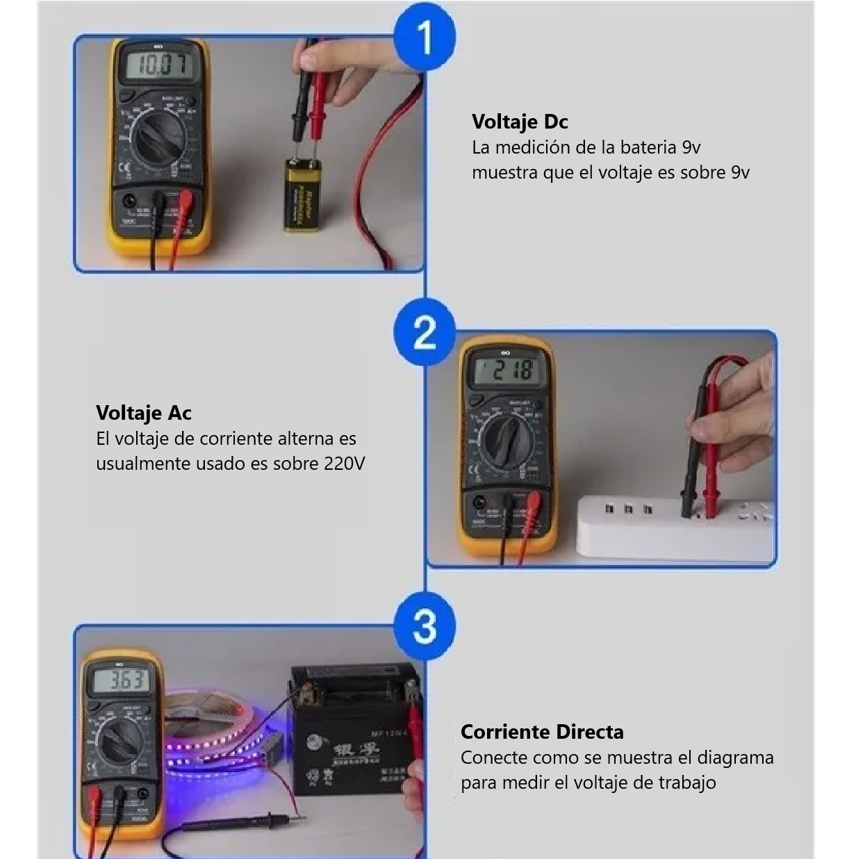 Foto 3 pulgar | Multímetro Digital Lcd Portátil Eo Safe Imports Esi-1348-1 Amarillo