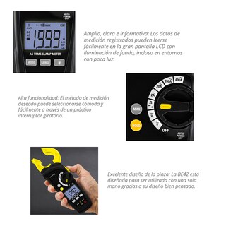 Foto 2 | Pinza Amperimétrica True Rms 600v / 400a / Catiii 600v Profesional Multifunción Be42 Trotec