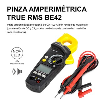 Foto 5 | Pinza Amperimétrica True Rms 600v / 400a / Catiii 600v Profesional Multifunción Be42 Trotec