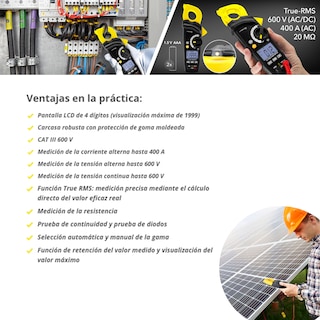 Foto 7 | Pinza Amperimétrica True Rms 600v / 400a / Catiii 600v Profesional Multifunción Be42 Trotec