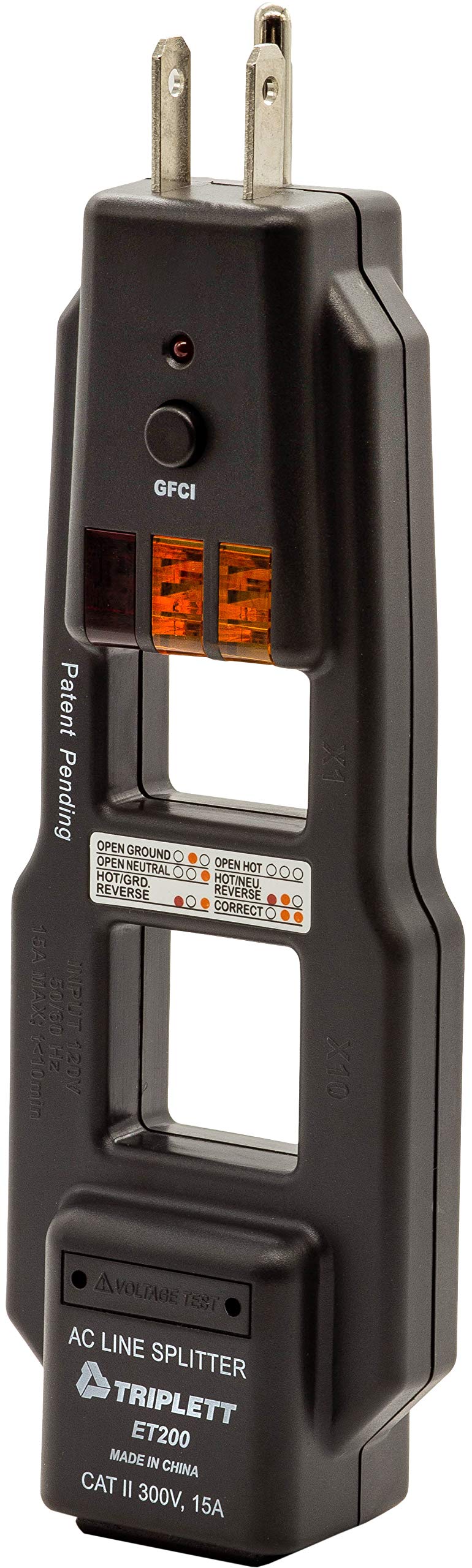 Foto 2 pulgar | Divisor De Línea Ac Y Comprobador De Salidas/receptáculos Gfci Triplett Et200 - Venta Internacional.